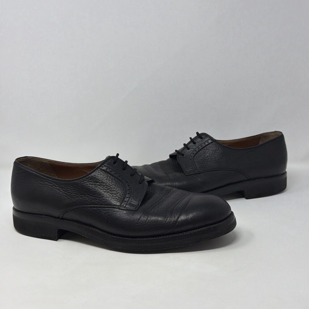 AUTH Vintage Christian Dior Black Leather Oxford Dress Shoes Mens 8.5 Vibram